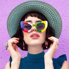 casual hip-hop geometric pc cat eye full frame women's sunglasses