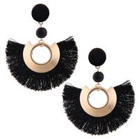 European And American Fashion Fan-shaped Tassel Earrings Earrings Female Boho Earrings Exaggerated Pop sku image 1