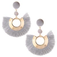 European And American Fashion Fan-shaped Tassel Earrings Earrings Female Boho Earrings Exaggerated Pop sku image 3