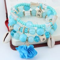 Fashion Concise Shell Flower Candy Bead Multi-layer Bracelet main image 3