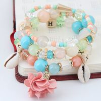 Fashion Concise Shell Flower Candy Bead Multi-layer Bracelet main image 7