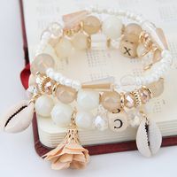 Fashion Concise Shell Flower Candy Bead Multi-layer Bracelet sku image 3