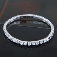 Korean Fashion Metal Inlaid Rhinestone Bridal Accessories Stretch Bracelet sku image 1