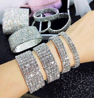 (sieben Reihen) Koreanische Mode Süße Metall Eingelegten Strass Braut Zubehör Stretch Weibliche Armband main image 3