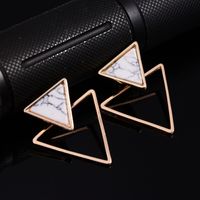 Occident Alloy Inlaid Precious Stones Earrings ( Triangle ) Nhbq0153 main image 3