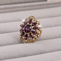 Occident Alloy Ring ( Purple-imitated Crystal ) Nhkq0216 main image 1