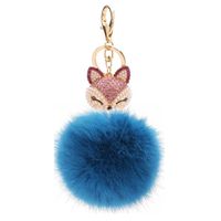 Fashion Alloy + Rabbit Fur Ball Keychain ( 8-blue Jeans ) Nhmm0338 main image 5