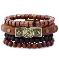 Europäischer Und Amerikanischer Außenhandels Schmuck Einfache Retro-legierung Klatsch Rindsleder Armband Armband Armband Leder Armband Mehr Schicht Iges Set Armband main image 1