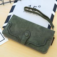 Brieftasche Damen Lange Neue Koreanische Version Des Einfachen Matten Leders Große Kapazität 20% Reiß Verschluss Clutch Tasche Brieftasche main image 1