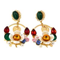 Vintage Alloy Rhinestone Earring Geometric (a)  Nhnt0180 main image 1