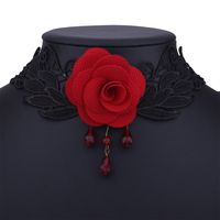 Vintage Alloy Plating Necklace Flowers (red)  Nhnmd4010 main image 1
