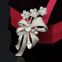 Korea Alloy Plating Brooch Flowers (white K White Ac103-a)  Nhdr2218 main image 2