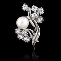 Simple Alloy Plating Brooch Flowers (white K Ab086-a)  Nhdr2289 main image 1