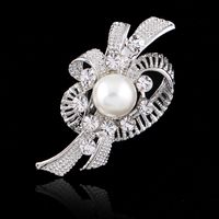 Simple Alloy Plating Brooch Flowers (white K Ab081-a)  Nhdr2298 main image 1
