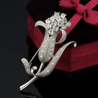 Korea Alloy Plating Brooch Flowers (white K White Ac102-a)  Nhdr2305 main image 1