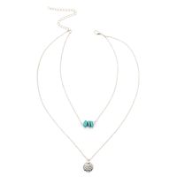 Europe Et En Amérique Croix Frontière Mode Tir De La Rue Belle Nouveau Collier Personnalité Simple Turquoise Bande Métallique Paillettes Pendentif Collier main image 5