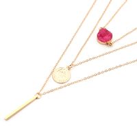 Simple Alloy Plating Necklace Geometric (rose Red 1644)  Nhxr1674-rose Red 1644 main image 1
