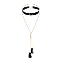 Fashion Alloy Plating Necklace Tassel (black)  Nhqd4218-black main image 2