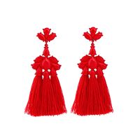 Fashion Alloy Rhinestone Earrings Flowers (red)  Nhqd4247-red main image 1