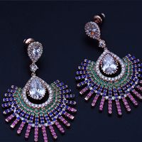 Fashion Zircon Plating Earrings  (rose Alloy -10c04)  Nhtm0004-rose Alloy -10c04 main image 2