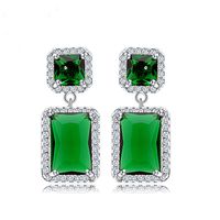 Fashion Zircon Plating Earrings  (emerald-01g10)  Nhtm0063-emerald-01g10 main image 2