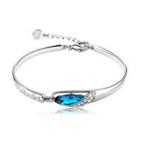 Fashion Alloy Inlaid Imitated Crystal Bracelet  (sea Blue -12a05)  Nhtm0068-sea Blue -12a05 main image 3
