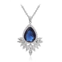 Fashion Zircon Plating Necklace  (blue Corundum-14a08)  Nhtm0113-blue Corundum-14a08 main image 2