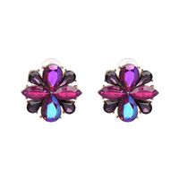 Fashion Imitated Crystal&cz  Earrings Flowers (purple)  Nhjj3881-purple main image 1