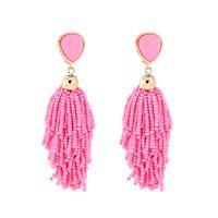 Fashion Alloy Inlaid Precious Stones Earrings Tassel (red -1)  Nhqd4340-red -1 main image 3