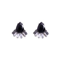 Fashion Alloy Rhinestone Earrings Geometric (black)  Nhqd4350-black sku image 1