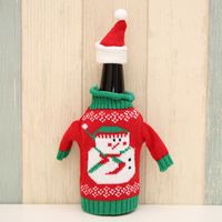 Neue High-end-gestrickte Weihnachts Weinflaschen Abdeckung Pullover Rotwein Flaschen Abdeckung 4 Weihnachts Bierflaschen Dekorationen Großhandel main image 3