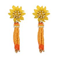 Fashion Alloy Baking Paint Earrings Flowers (red)  Nhjj3653-red main image 3