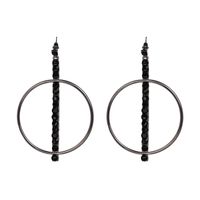Other Alloy Rhinestone Earrings Geometric (black)  Nhjj3668-black main image 1