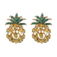 Commerce Extérieur New Fruit Ananas Boucles D'oreilles De Haute Qualité En Alliage Strass Incrusté De Bijoux Croix-frontière E-commerce Vente Chaude Boucles D'oreilles Fournir Spot main image 1