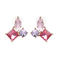 Croix-frontière E-commerce Nouveau Personnalisé Boucles D'oreilles Commerce Extérieur Chaud-vente Ornement Géométrique Diamant-intégré Métal Alliage Boucles D'oreilles En Stock En Gros main image 1