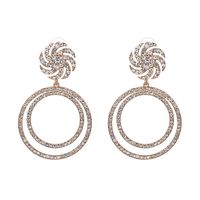 Nouveau Style Alliage Cercle D'eau-intégré Strass Personnalité Européenne Et Américaine Boucles D'oreilles Croix-frontière   Vente Chaude Direct Gros main image 1