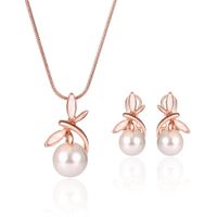 Occident And The United States Alloy Rhinestone Necklace Set (rose Alloy / 61172334)  Nhxs1302 main image 1