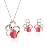 Occident And The United States Alloy Rhinestone Necklace Set (rose Alloy / 61172331)  Nhxs1308 main image 1