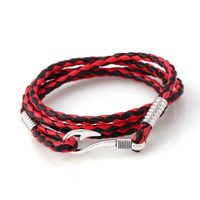Europe And The United States Artificial Leather Plating Bracelet (black + Red)  Nhpk0866 main image 2