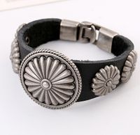 Armband Großhandel Europäische Und Amerikanische Neue Schnalle Leder Armband Punk Grenz Überschreitende Retro Rindsleder Armband Punk Schmuck main image 1