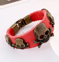 Armband Großhandel Europäische Und Amerikanische Neue Schnalle Leder Armband Punk Grenz Überschreitende Retro Rindsleder Armband Punk Schmuck main image 2