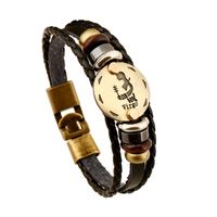 Vierge Constellation Bracelet En Cuir Douze Constellation Bracelet Tissé Hommes De Vache Ornement En Gros Cadeau D'anniversaire sku image 1