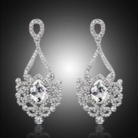 Nouveau Style Européen Et Américain Vintage Boucles D'oreilles Boucles D'oreilles En Cristal Incrusté Bijou Boucles D'oreilles De Mariée Boucles D'oreilles Ventes Directes D'usine main image 2