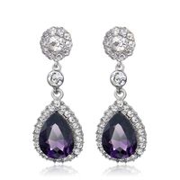 Occident And The United States Imitated Crystal Inlaid Imitated Crystal Earring (white K Champagne Ba134-d)  Nhdr1679-white K Champagne Ba134-d main image 3