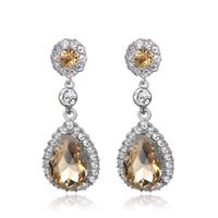 Occident And The United States Imitated Crystal Inlaid Imitated Crystal Earring (white K Champagne Ba134-d)  Nhdr1679-white K Champagne Ba134-d main image 5