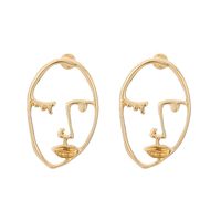 Übertriebene Persönlichkeit Im Europäischen Und Amerikanischen Stil Lustige Abstrakte Gesichts Ohrringe Imitation Perlen Hohle Ohrringe main image 3