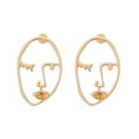 Souhaite  Style Européen Et Américain Exagérée Et Personnalisé Drôle Bizarre Abstraite Huamn Visage Boucles D'oreilles Imitation Perle Creux Boucles D'oreilles main image 3