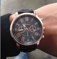 Genf Pu Gürtel Armband Uhr Wechat Business Supply Roma Digital Männer Und Frauen Paar Quarzuhr Drei Augen main image 14
