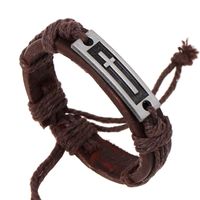 Grenz Überschreiten Der Europäischer Und Amerikanischer Schmuck Personal Isiertes Retro-gewebtes Rindsleder Armband Mit Einfacher Pull-pull-einstellung Für Männer Und Frauen Armband Armband Großhandel main image 2