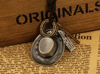 Korea Style Cowhide Manual Necklace (ancient Alloy)  Nhnpk0700-ancient Alloy main image 3